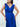 Close-up of the seamed waist and self-tie on the Center Dress in navy silk twill.